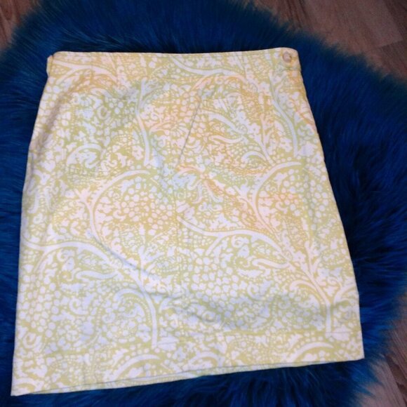 Ann Taylor "10" Artistic Green, Paisley print skirt; Girlhoodcore, Cargo, Cabin - Picture 2 of 5